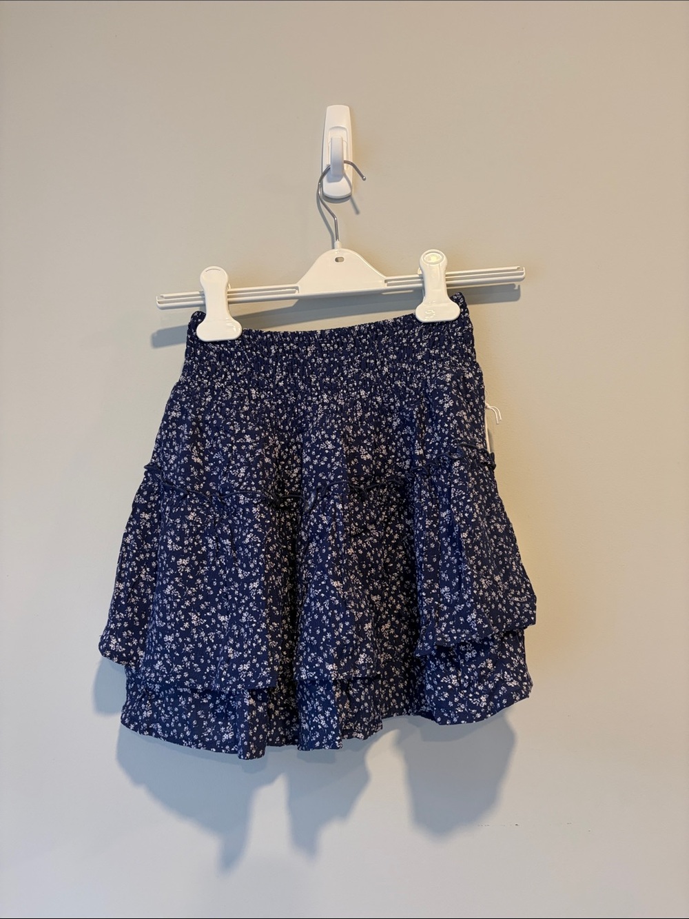 Sienna Sky Navy Blue Floral Ruffled Skater Skirt